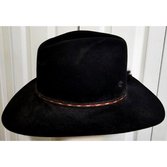 Charlie 1 Horse Black Felt Cowboy Hat 7 1/8 Western Festival Lainey Wilson Style - Picture 6 of 13